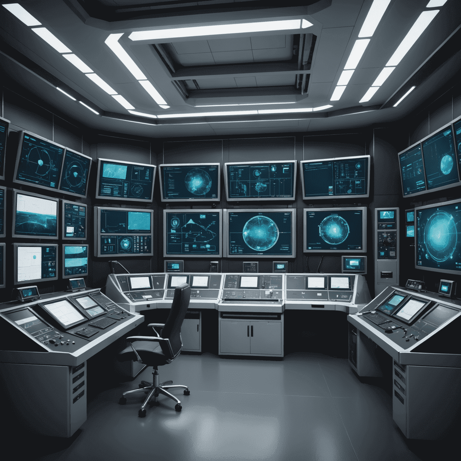 Futuristic control room with screens displaying SAGD and solvent-assisted extraction processes