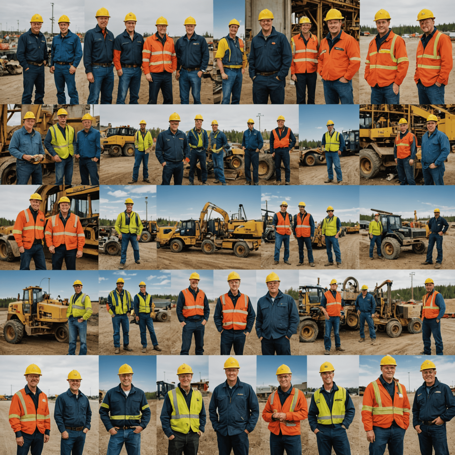 Collage of Canadian oil workers, local businesses, and community development projects