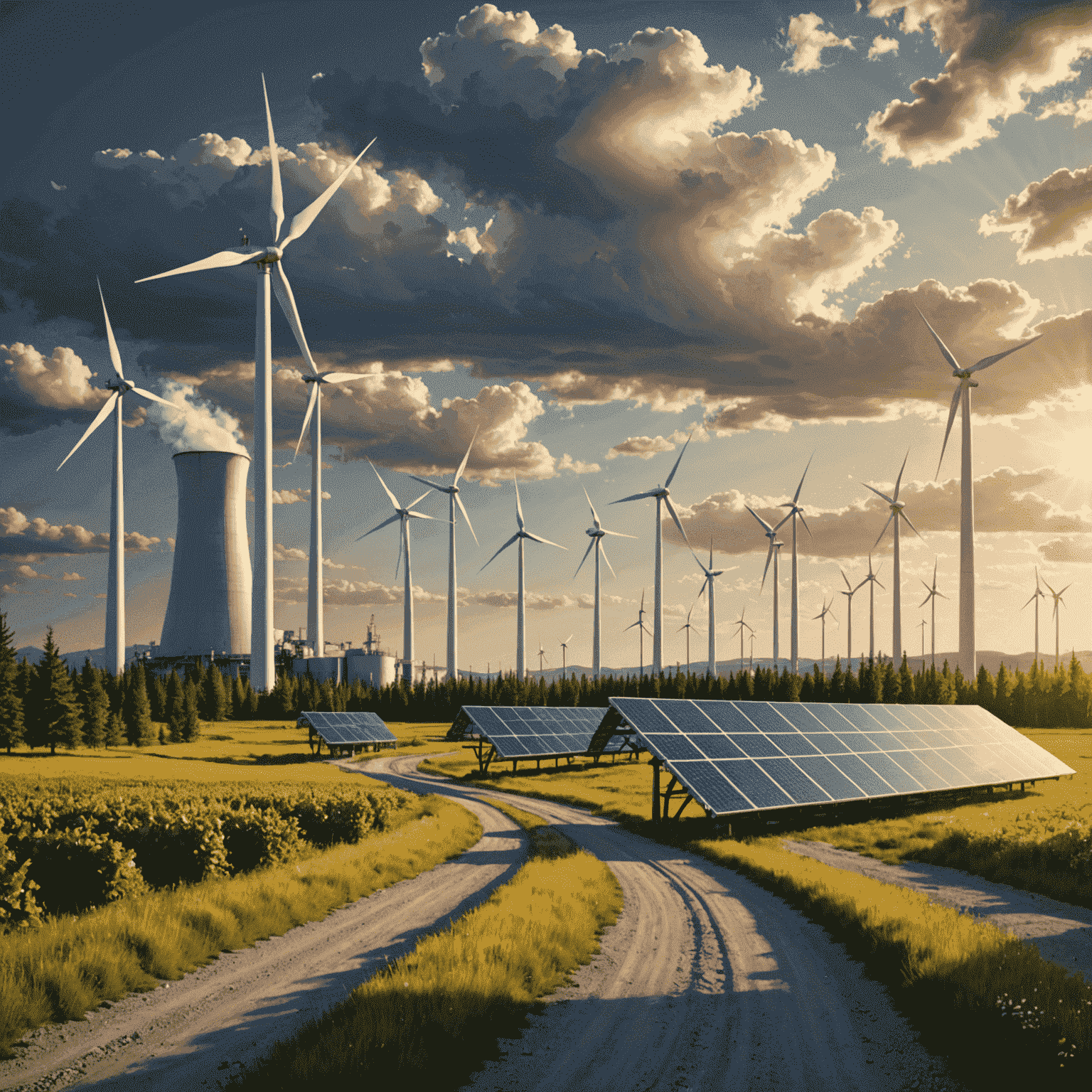 Conceptual image of future sustainable energy infrastructure in Canadian oil-producing regions